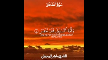 القارئ_ماهر_المعيقلي سورة_الضحى #القرآن_الكريم #سورة_الضحى #ماهر_المعيقلي