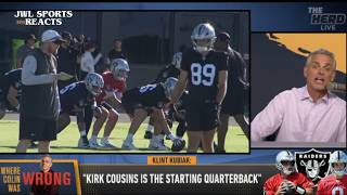 Colin Cowherd Was WRONG Las Vegas Raiders Will START Cousins? 😳 THE HERD REACTS | NFL