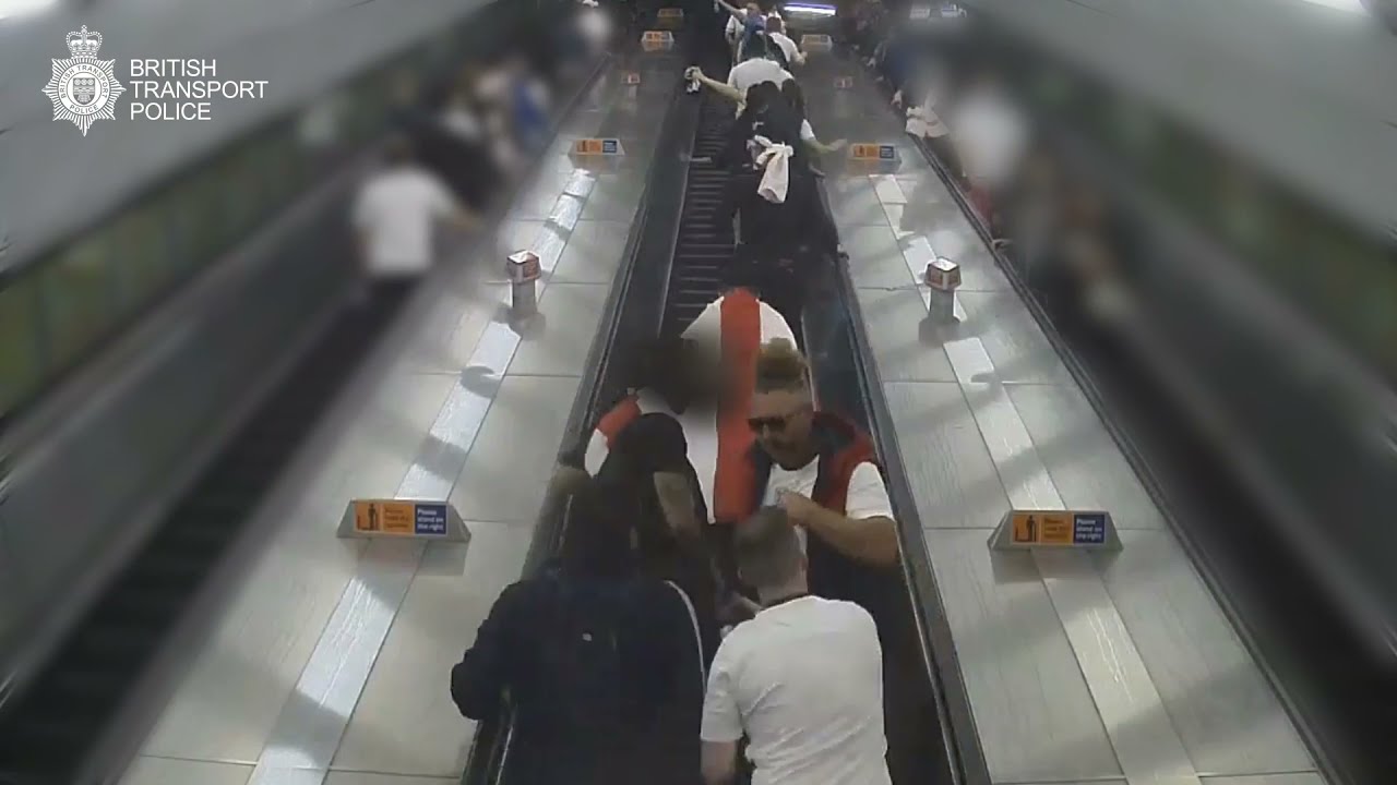 CCTV footage released after man is punched down Underground escalator – London