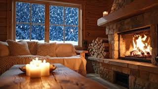 Cozy Cabin Snowfall Sleep Ambience | Soft Christmas Piano & Relaxing Winter Sounds screenshot 2
