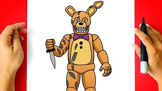 How to DRAW SPRING BONNIE - Five Nights at Freddys - [ How to DRAW FNAF Characters ]