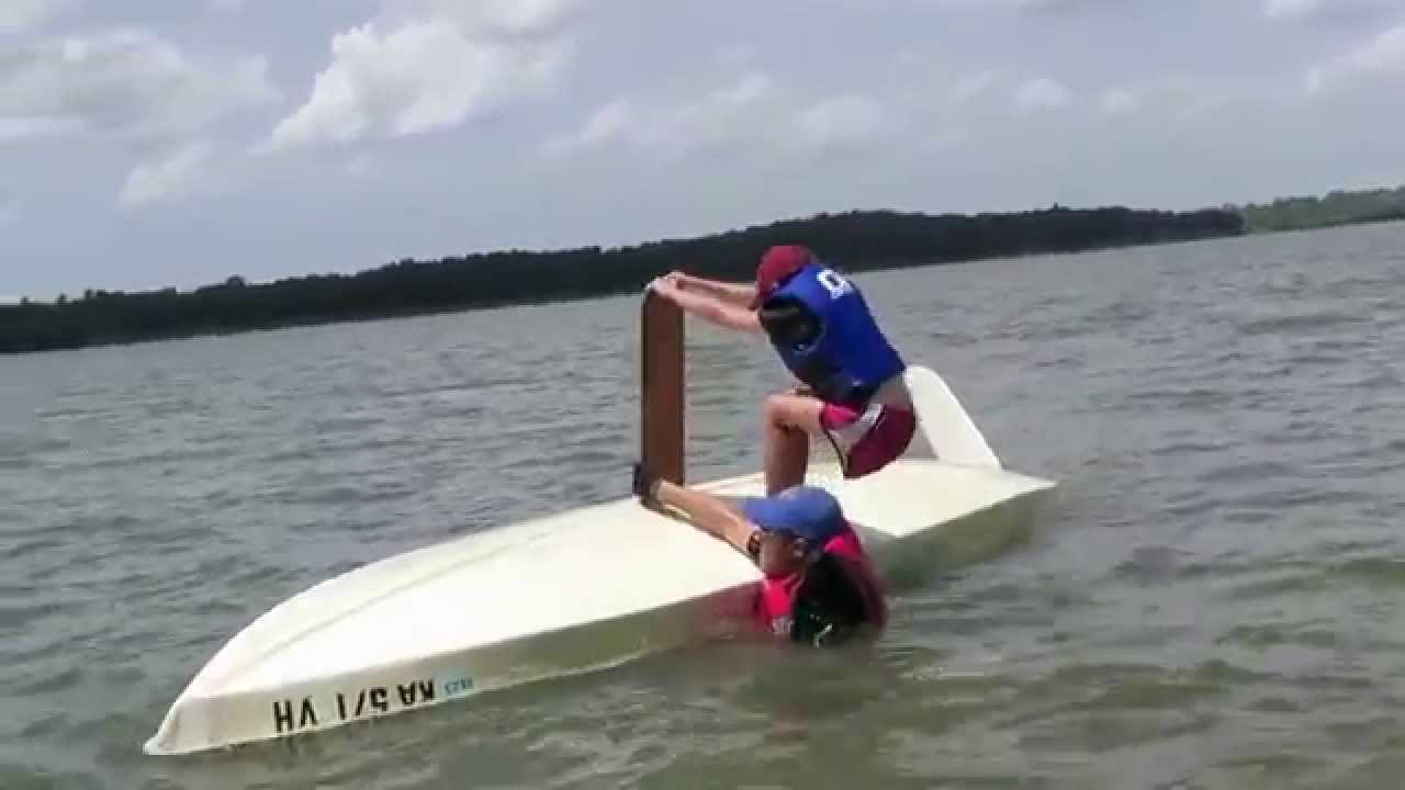 capsize sunfish sailboat