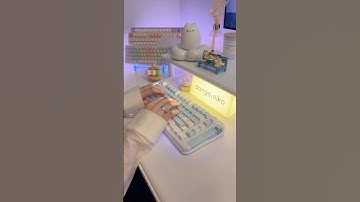 🐰 blue bunny keycaps from qwertypop on a MCHOSE X75 #asmr #keyboard #mechanicalkeyboard #unboxing