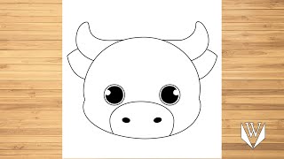Как нарисовать милый бык лицо шаг за шагом, Easy Draw | Скачать бесплатно раскраски