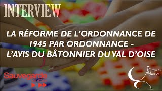 Réforme de l'Ordonnance du 2 février 1945 par Ordonnance - L'avis du Bâtonnier du Val d'Oise