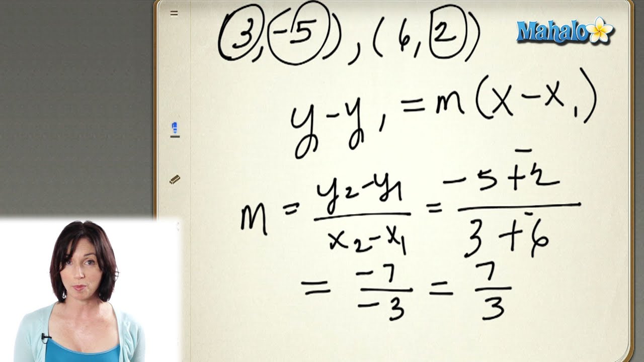 Finding the Equation of a Line in Point-Slope Form - YouTube