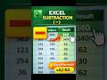 subtraction in Excel #excel