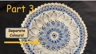 Crochet Two Coloured Pineapple Shell Doily Tutorial Part 3 | Perfect Pineapple Doily