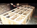 How to make a big 8 boxes pigeon house making with wood work