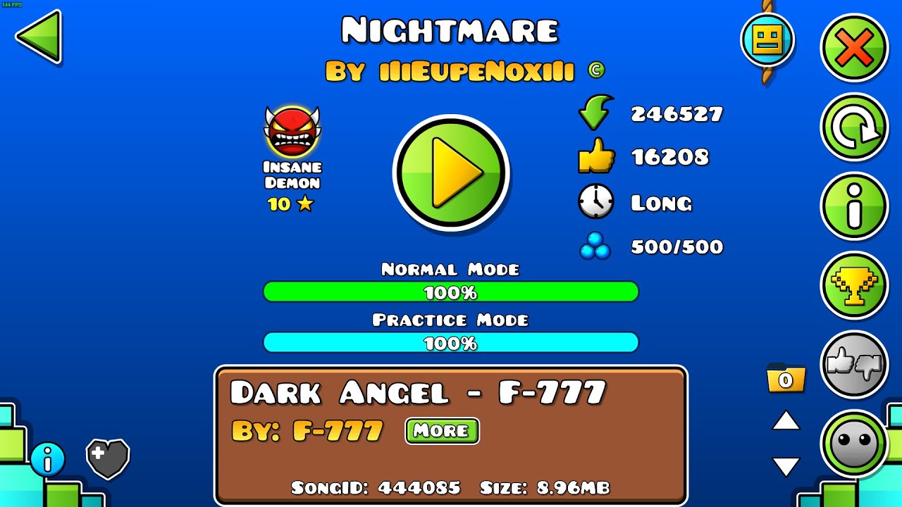Geometry Dash | Demon 10★ | Nightmare by EupeNox