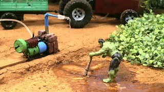 diy tractor mini well water pump diesel engine science project || @Hobbitkingdom