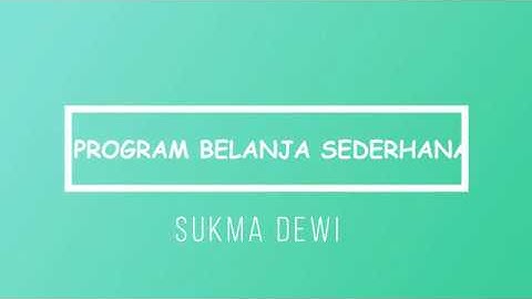 Program Belanja Sederhana Pada Visual Studio 2013