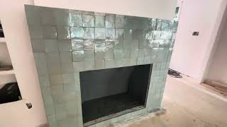 Cle Zellige Full Tile Fireplace Installation