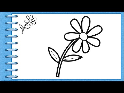 HOW TO DRAW A FLOWER / EASY AND SIMPLE / LEARNING TO DRAW thumbnail