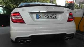 Mercedes C 63 AMG Details+start-up+ brutal revving+acclerations and more...