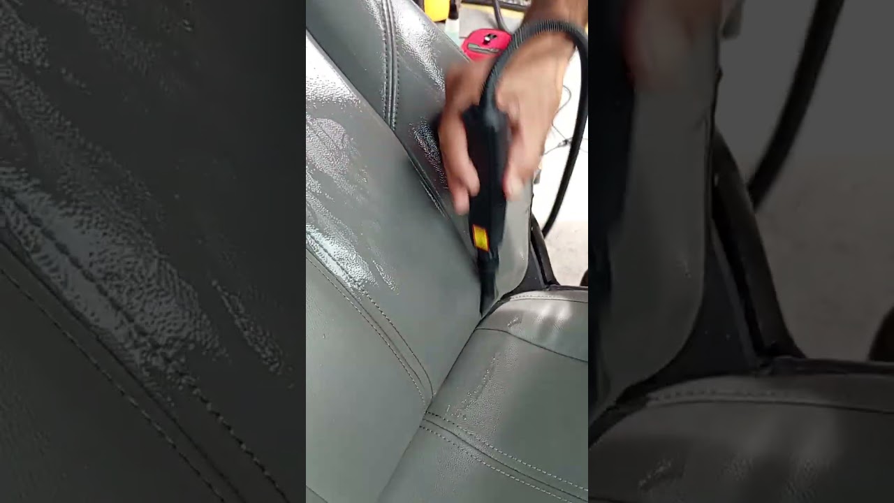 Como fazer higienização dos bancos de couro, com máquina Gaonas vapor 