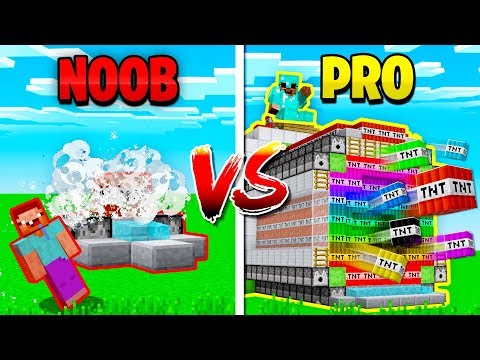 MINECRAFT NOOB vs PRO TNT WARS! (MCPE)
