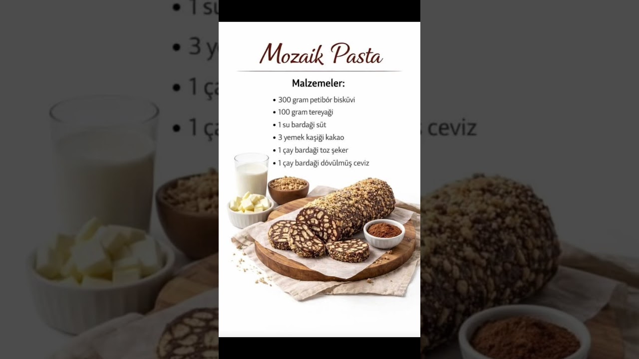 Mozaik Pasta🍰 #beniöneçıkart #tarif #youtubeshorts #pratiktarifler #keşfetedüş #food #shorts #viral