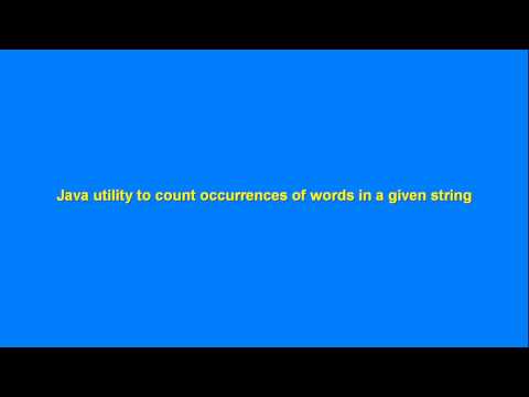 Java utility to count occurrences of words in a given string