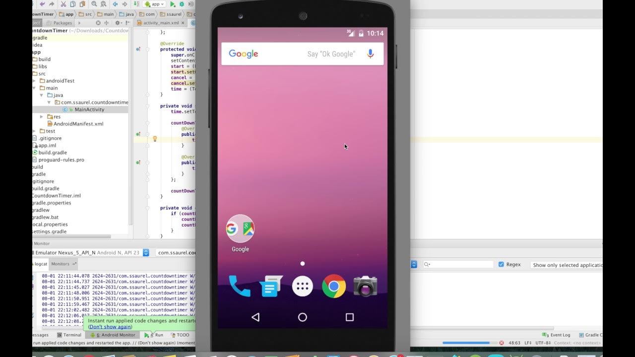 Android build type. Таймер Android Studio. Андроид студио таймер. COUNTDOWNTIMER Android. Java Countdown.