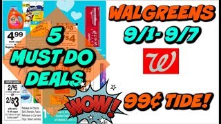 5 MUST DO WALGREENS DEALS 9/1 - 9/7 | LOTS OF FREEBIES, 99¢ TIDE & MORE!