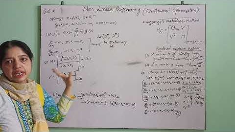 Non Linear Programming Constrained Optimization Lagrangian Multiplier Method part5
