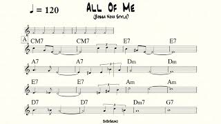 Video thumbnail of "All Of Me (Bossa Nova Style) Backing Track For Piano & Guitar (BPM 120)"