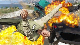 GTA 5 CRAZY CLOSE UP SEMI TRUCK CRASHES - IMPACT COMPILATION #13