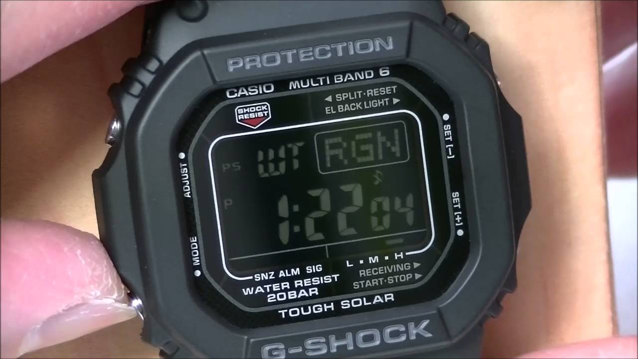カシオ腕時計 G-SHOCK GW-M5610BC-1 消音機能の使用方法 - YouTube