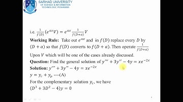 Week13 video lecture1 Differential Equations