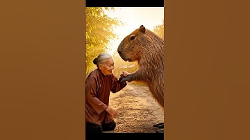 capybara helping old lady #funny #animals #capybara #cute #ai #tintuc