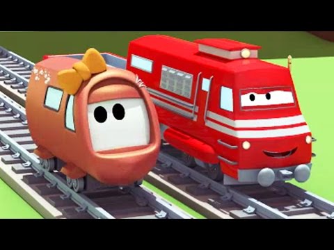 Tren Troy, Araba Şehri’nin Tren Kasabası’nda Küçük tren kazası Çocuklar için Tren Kamyon çizgi filmi