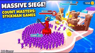 RED GIANT vs PURPLE ARMY! 🔴 vs 🟣 Massive Siege Battle Count Masters Lvl 90