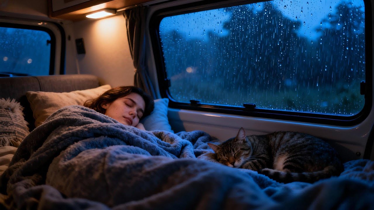 RAIN SOUNDS FOR DEEP SLEEP | COZY VAN NIGHT
