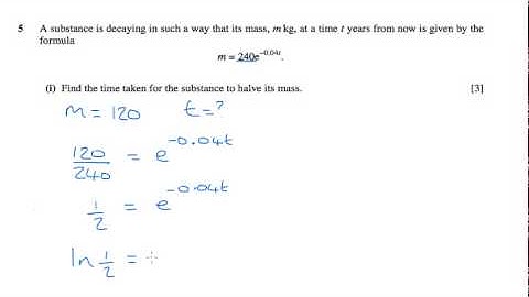 C3 2007 June q5i - AS/A2 Maths - Exponentials and Logs
