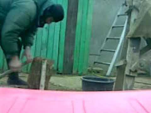 როგორ დავჩეხოთ შეშა უროს მეშვეობით как колоть дрова с помощью кувалды