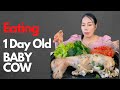 Eating delicious baby cow  jin su  mukbang