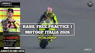 Hasil Motogp Hari ini~Hasil Latihan Bebas 1 GP Italia 2026~FP 1 MotoGp Mugello 2026~Jadwal Motogp