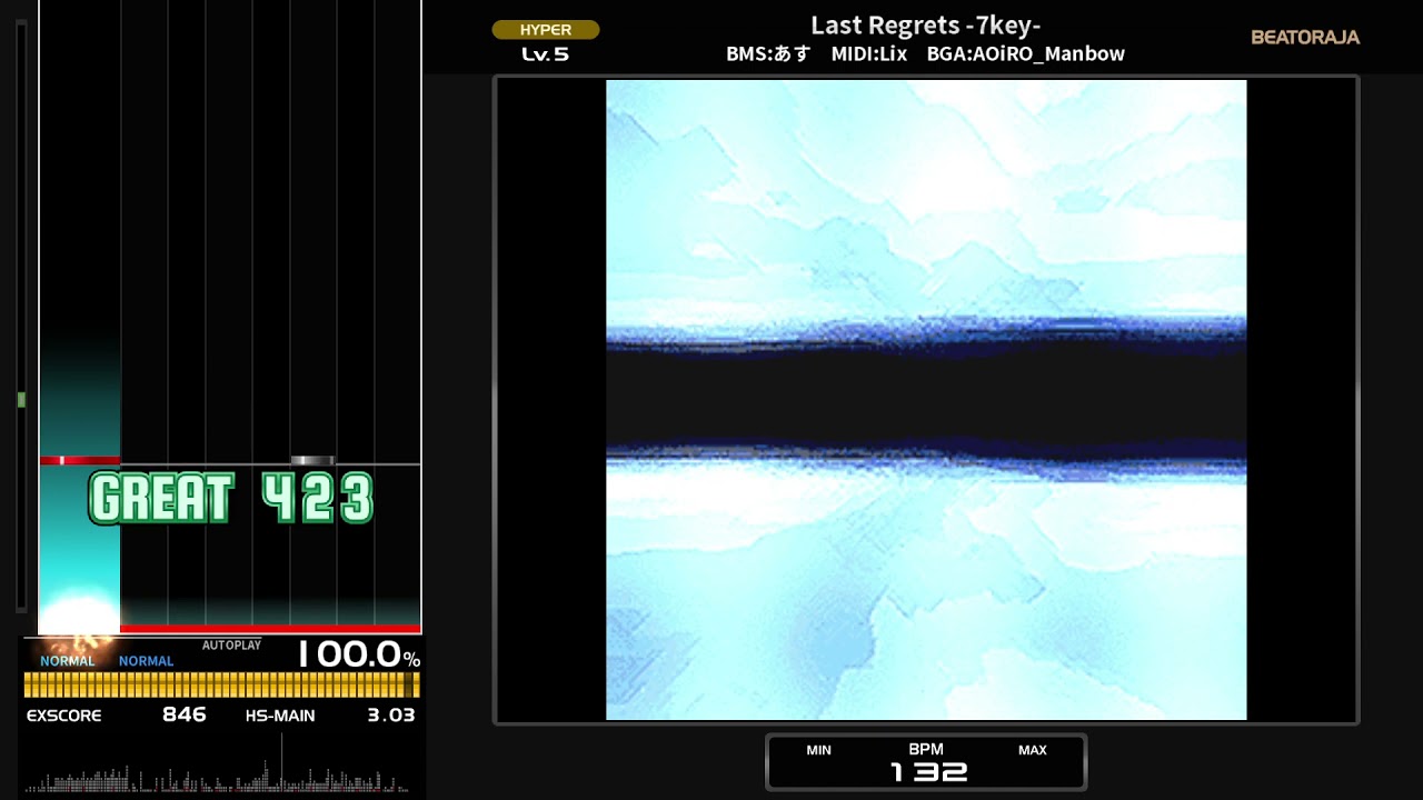 [BMS] Last Regrets / BMS:あす　MIDI:Lix　BGA:AOiRO_Manbow