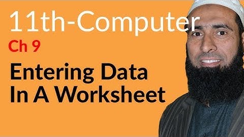 ICS Computer part 1, Ch 9 - Entering Data in a Worksheet - 11th Class Computer