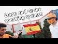 lando norris and carlos sainz speaking spanish