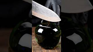Dark Black Apple Cutting ASMR 🍏🖤 | Super Satisfying Fruit Cutting Sounds #shorts