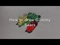 How to draw gummy bears with colored pencils  for beginners