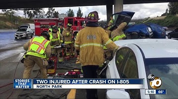 Two injured after I-805 crash