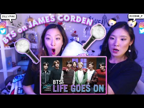 Bts Performs Life Goes On The Late Late Show W James Corden Sisters Reaction