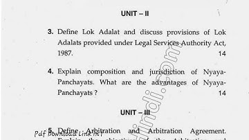 2017 BA LLB Hons 9th Sem Alternate Dispute Resolution System Question Paper
