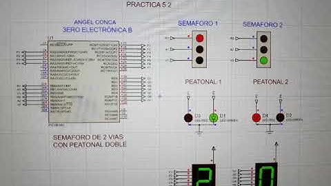 Práctica 5.2 Semáforo de 2 vías más peatonal doble