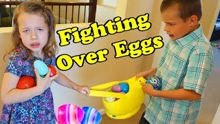 EASTER VLOG - Fighting Over Easter Eggs in Our Family Easter Egg Hunt Indoors