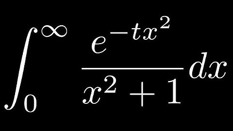 Feynman Integration Example 62 - Integral from 0 to infinity of e^-(tx^2)/(x^2+1)dx formula.