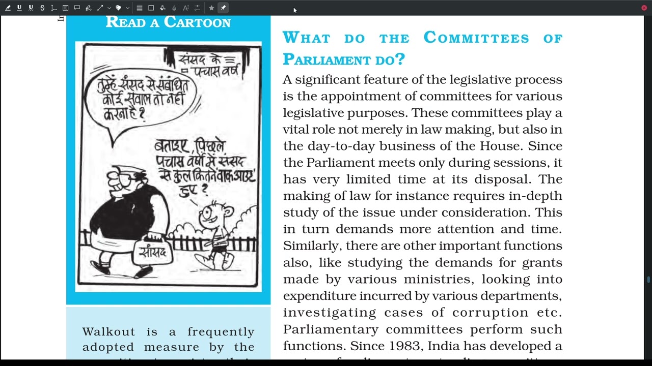 Polity-Legislature-Parliamentary Committees, Parliament's Control Over the Executive